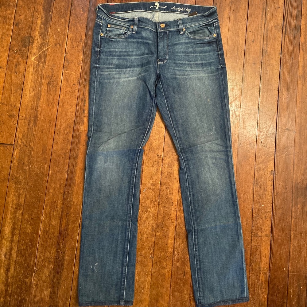 7 FOR all MANKIND straight leg dark wash jeans 31